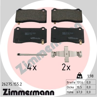 Kit pastiglie freno, Freno a disco - 26275.155.2 ZIMMERMANN