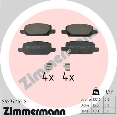 Brake Pad Set, disc brake - 26277.155.2 ZIMMERMANN