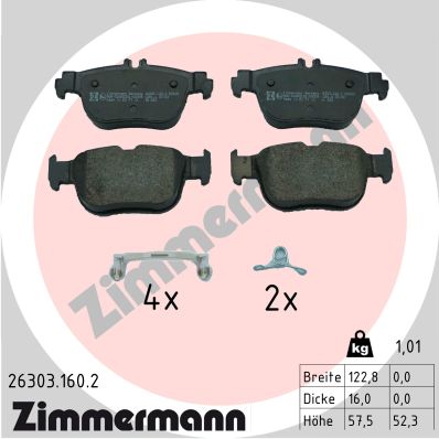 Brake Pad Set, disc brake - 26303.160.2 ZIMMERMANN