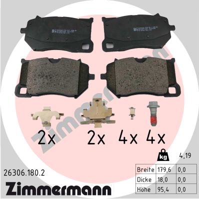 Brake Pad Set, disc brake - 26306.180.2 ZIMMERMANN