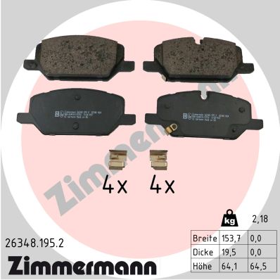 Kit pastiglie freno, Freno a disco - 26348.195.2 ZIMMERMANN