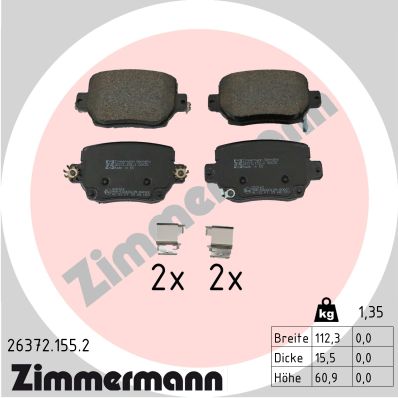 Kit pastiglie freno, Freno a disco - 26372.155.2 ZIMMERMANN