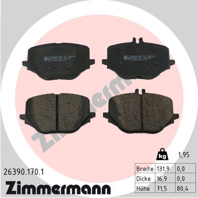 Brake Pad Set, disc brake - 26390.170.1 ZIMMERMANN