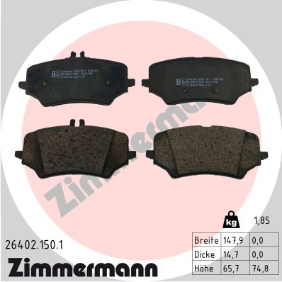 Brake Pad Set, disc brake - 26402.150.1 ZIMMERMANN