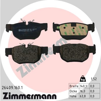 Kit pastiglie freno, Freno a disco - 26409.160.1 ZIMMERMANN