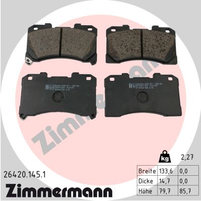 Kit pastiglie freno, Freno a disco - 26420.145.1 ZIMMERMANN