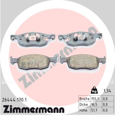 Brake Pad Set, disc brake - 26444.170.1 ZIMMERMANN