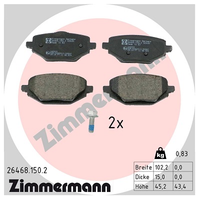 Kit pastiglie freno, Freno a disco - 26468.150.2 ZIMMERMANN