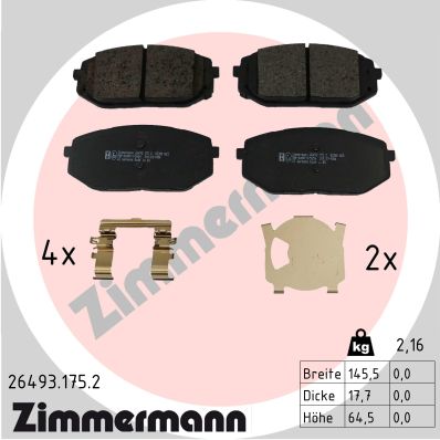 Brake Pad Set, disc brake - 26493.175.2 ZIMMERMANN