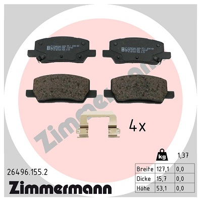Kit pastiglie freno, Freno a disco - 26496.155.2 ZIMMERMANN