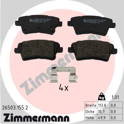 Kit pastiglie freno, Freno a disco - 26503.155.2 ZIMMERMANN