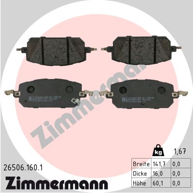 Kit pastiglie freno, Freno a disco - 26506.160.1 ZIMMERMANN