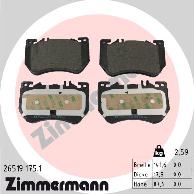 Kit pastiglie freno, Freno a disco - 26519.175.1 ZIMMERMANN