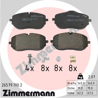 Kit pastiglie freno, Freno a disco - 26579.190.2 ZIMMERMANN