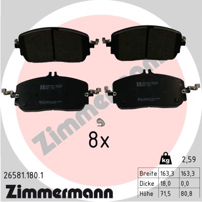 Brake Pad Set, disc brake - 26581.180.1 ZIMMERMANN