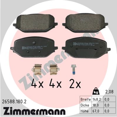 Brake Pad Set, disc brake - 26588.180.2 ZIMMERMANN