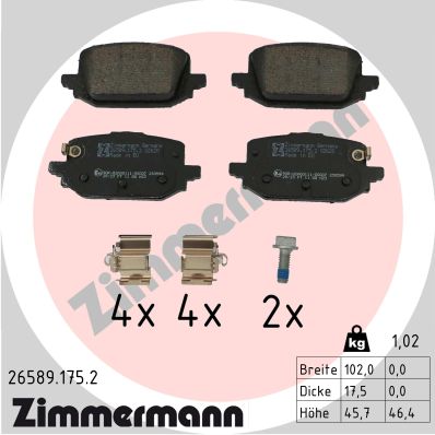 Brake Pad Set, disc brake - 26589.175.2 ZIMMERMANN