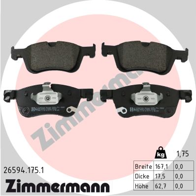 Brake Pad Set, disc brake - 26594.175.1 ZIMMERMANN