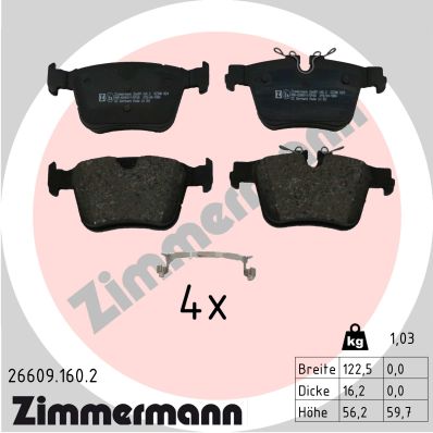 Kit pastiglie freno, Freno a disco - 26609.160.2 ZIMMERMANN