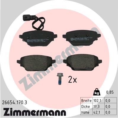 Kit pastiglie freno, Freno a disco - 26654.170.3 ZIMMERMANN