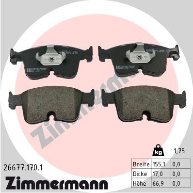 Kit pastiglie freno, Freno a disco - 26677.170.1 ZIMMERMANN