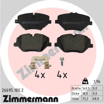 Brake Pad Set, disc brake - 26695.180.2 ZIMMERMANN