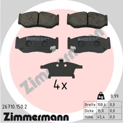 Kit pastiglie freno, Freno a disco - 26710.150.2 ZIMMERMANN