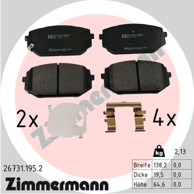 Brake Pad Set, disc brake - 26731.195.2 ZIMMERMANN