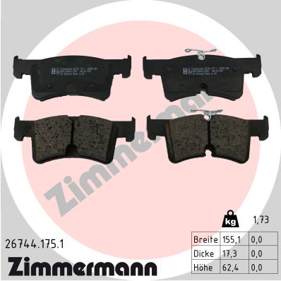 Kit pastiglie freno, Freno a disco - 26744.175.1 ZIMMERMANN