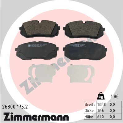 Kit pastiglie freno, Freno a disco - 26800.175.2 ZIMMERMANN
