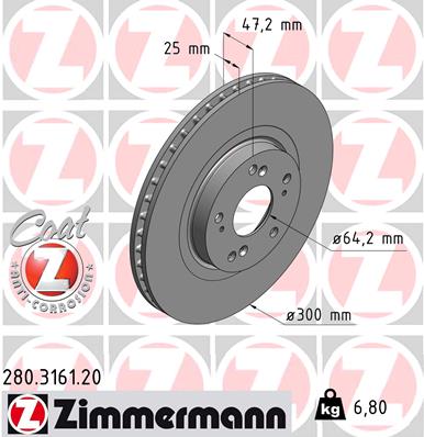Brake Disc - 280.3161.20 ZIMMERMANN