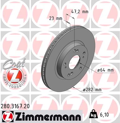 Brake Disc - 280.3167.20 ZIMMERMANN