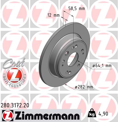 Brake Disc - 280.3172.20 ZIMMERMANN