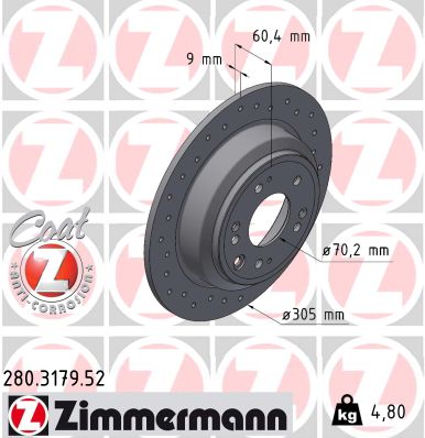 Brake Disc - 280.3179.52 ZIMMERMANN