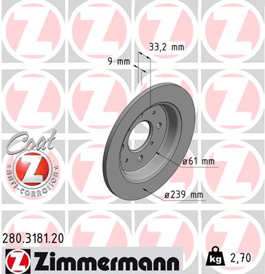 Discofreno - 280.3181.20 ZIMMERMANN