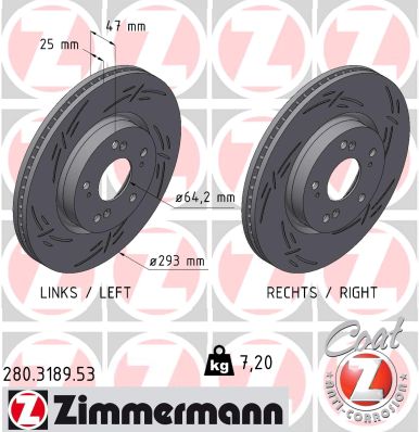 Brake Disc - 280.3189.53 ZIMMERMANN