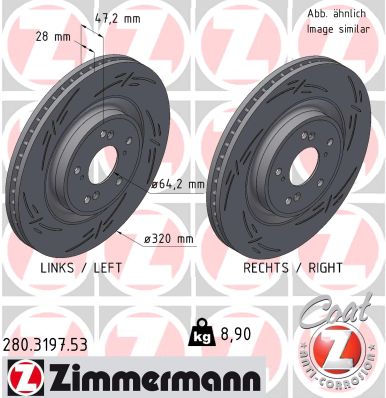 Brake Disc - 280.3197.53 ZIMMERMANN