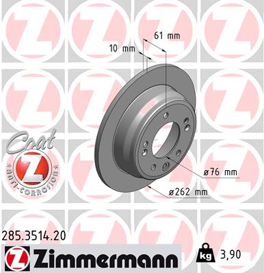 Bremsscheibe - 285.3514.20 ZIMMERMANN