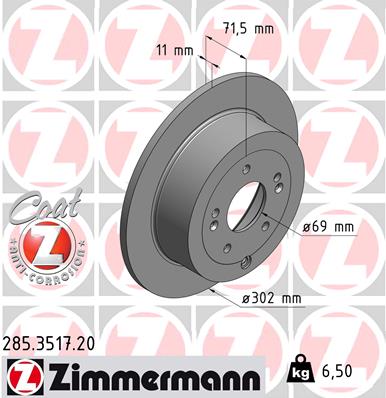 Brake Disc - 285.3517.20 ZIMMERMANN