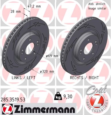 Brake Disc - 285.3519.53 ZIMMERMANN