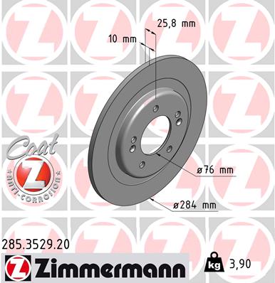 Brake Disc - 285.3529.20 ZIMMERMANN