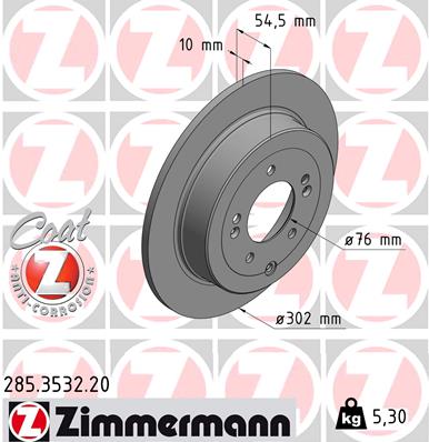 Brake Disc - 285.3532.20 ZIMMERMANN