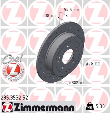Brake Disc - 285.3532.52 ZIMMERMANN