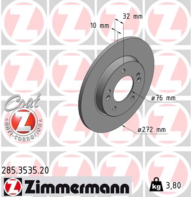 Brake Disc - 285.3535.20 ZIMMERMANN