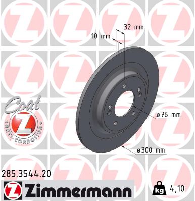 Brake Disc - 285.3544.20 ZIMMERMANN