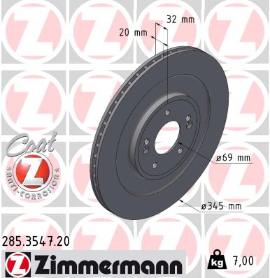 Brake Disc - 285.3547.20 ZIMMERMANN