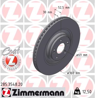 Brake Disc - 285.3548.20 ZIMMERMANN
