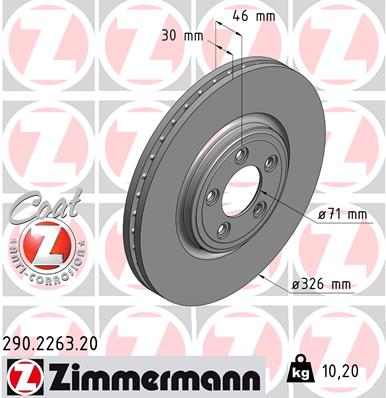 Brake Disc - 290.2263.20 ZIMMERMANN