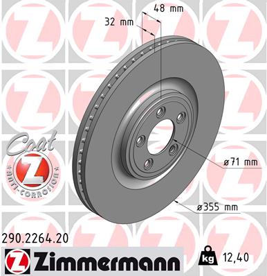 Brake Disc - 290.2264.20 ZIMMERMANN