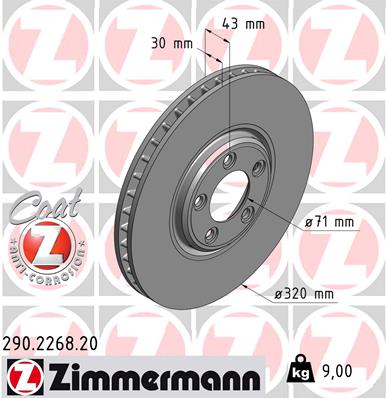 Brake Disc - 290.2268.20 ZIMMERMANN